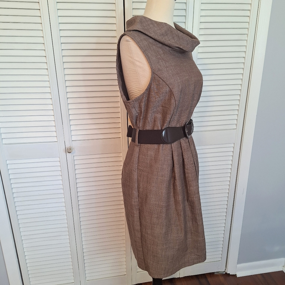 Maurices vtg inspired cotton poly pleated belted dress sz 13/14 *C1 - Picture 2 of 5
